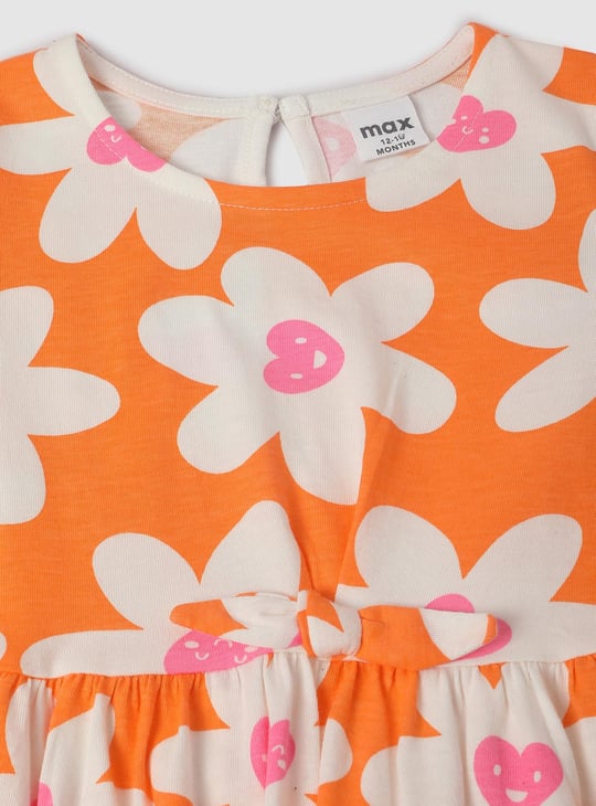 Girls Printed Fit and Flare Dress