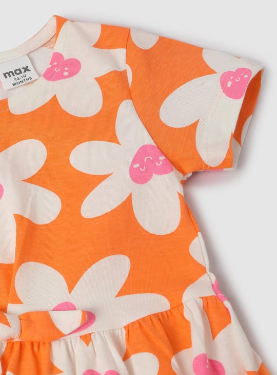 Girls Printed Fit and Flare Dress