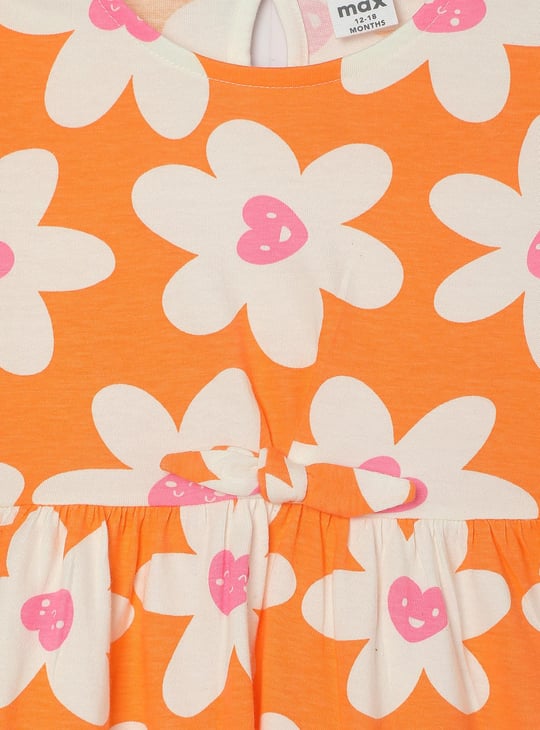 Girls Printed Fit and Flare Dress