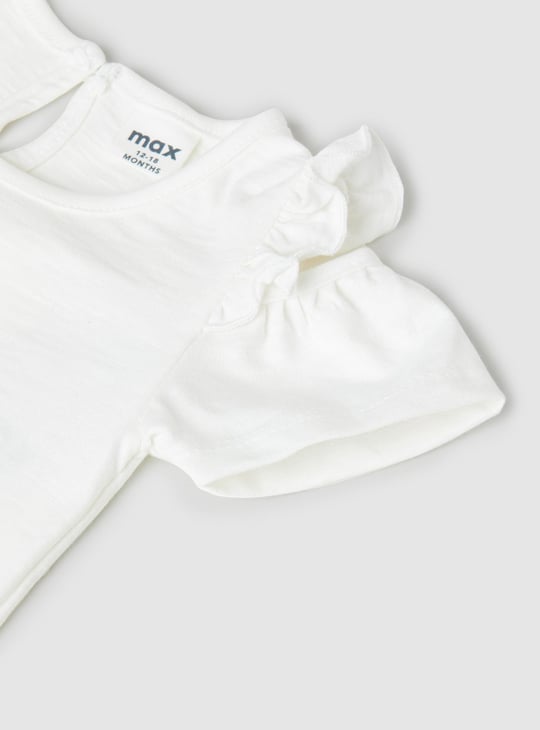 Girls Printed Cold Shoulder Top