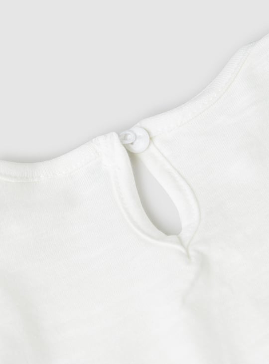 Girls Printed Cold Shoulder Top