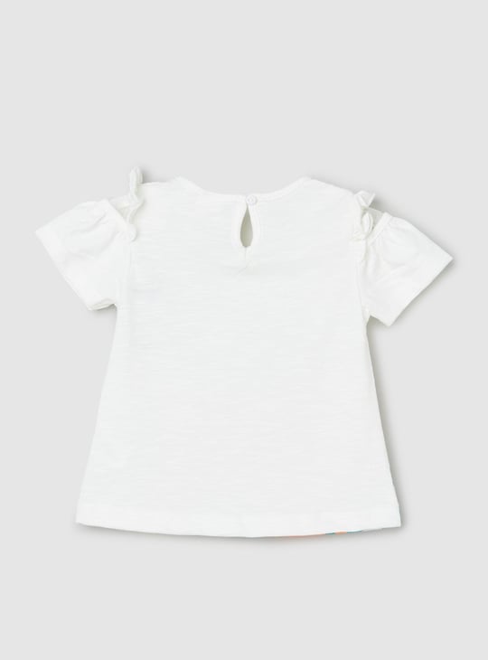 Girls Printed Cold Shoulder Top