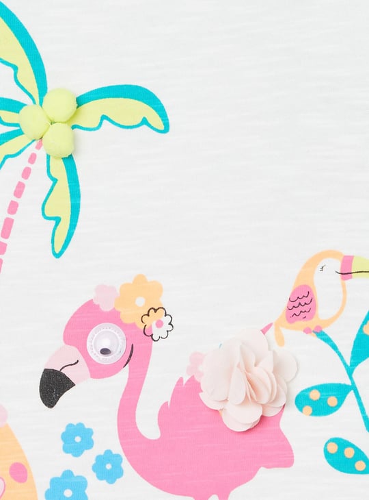 Girls Printed Cold Shoulder Top