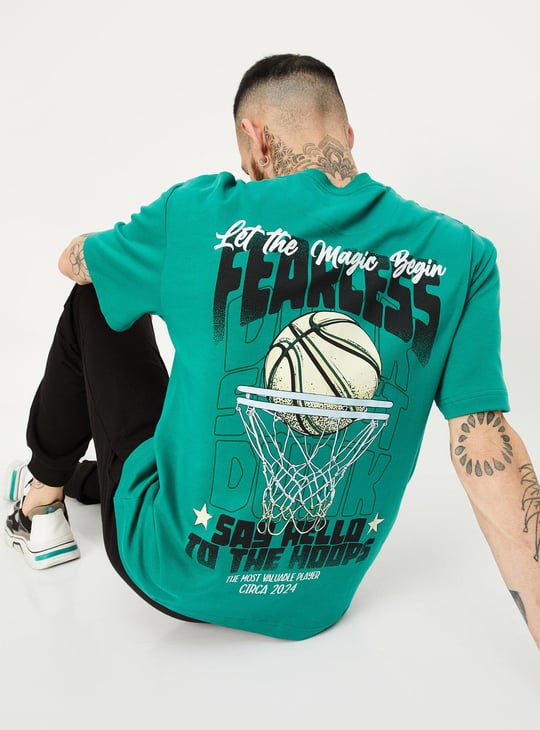 Men Oversized Back Printed T-shirt