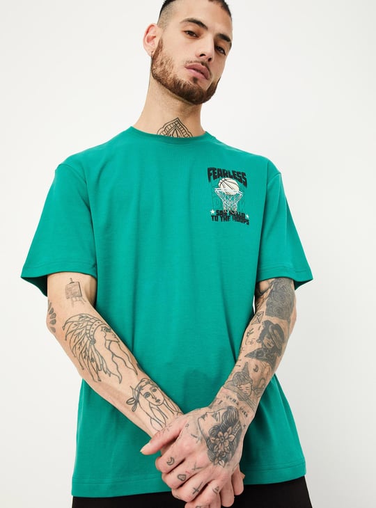 Men Oversized Back Printed T-shirt