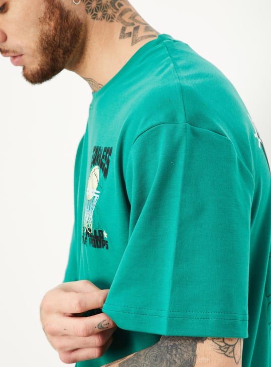 Men Oversized Back Printed T-shirt