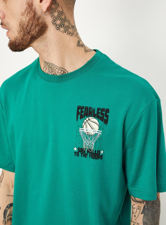 Men Oversized Back Printed T-shirt