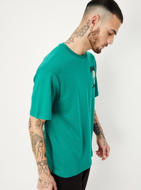 Men Oversized Back Printed T-shirt