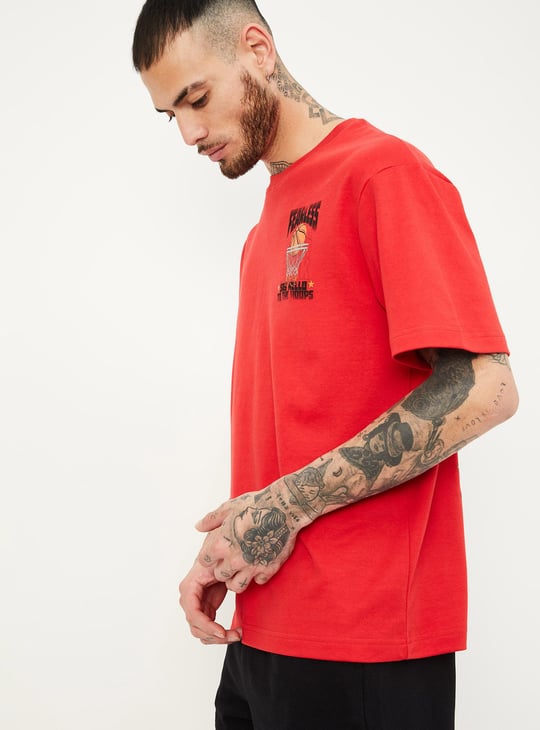 Men Oversized Back Printed T-shirt