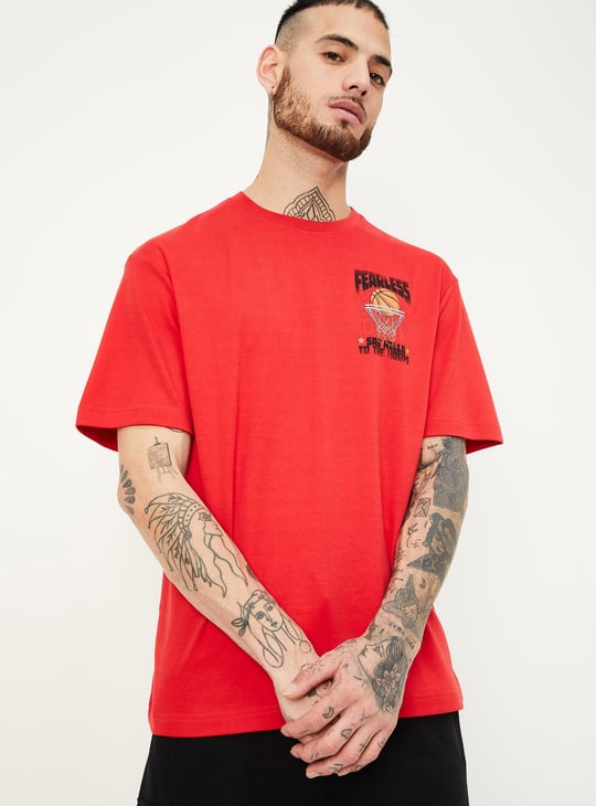 Men Oversized Back Printed T-shirt