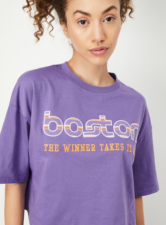 Women's Printed Short Sleeve T-Shirt — Loose Fit Tunic Top, Comfy Casual Tee For Summer
