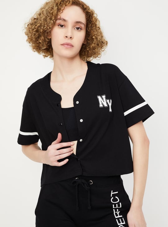 Women Printed Baseball Shirt