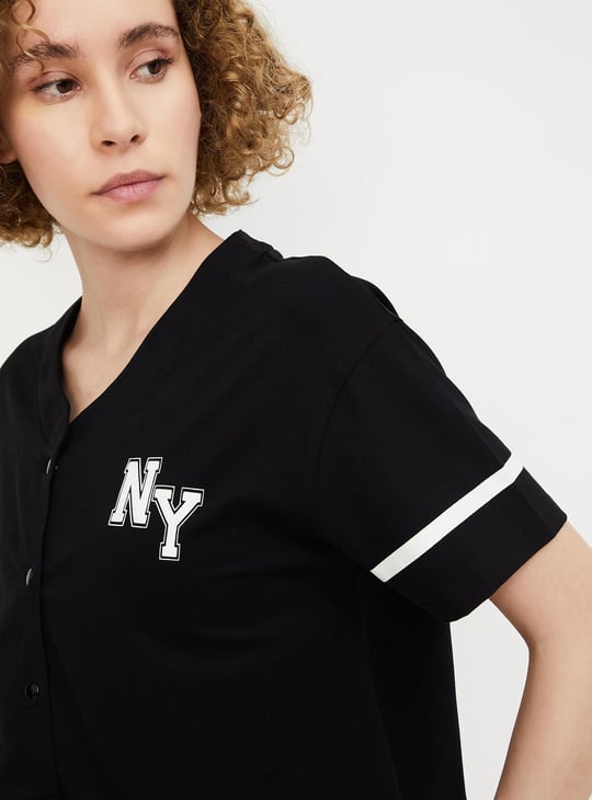 Women Printed Baseball Shirt