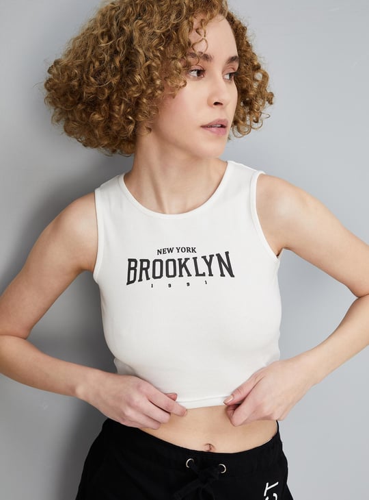 Women Printed Crop Tank Top