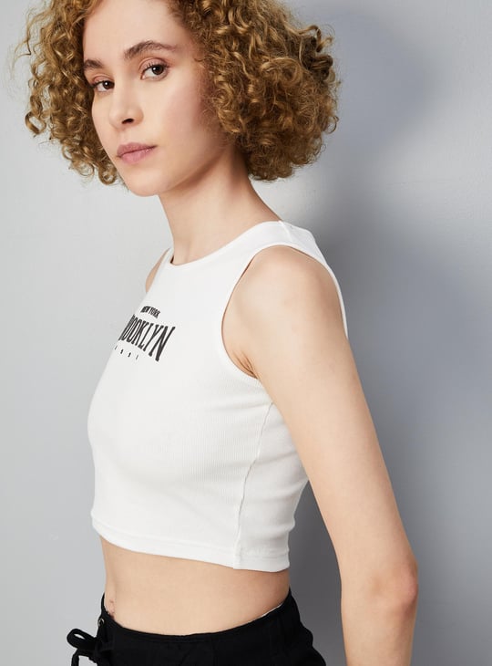 Women Printed Crop Tank Top