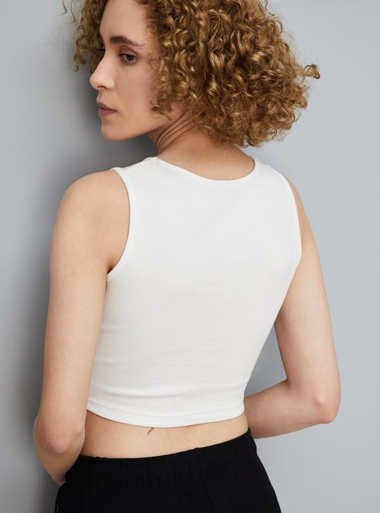 Women Printed Crop Tank Top