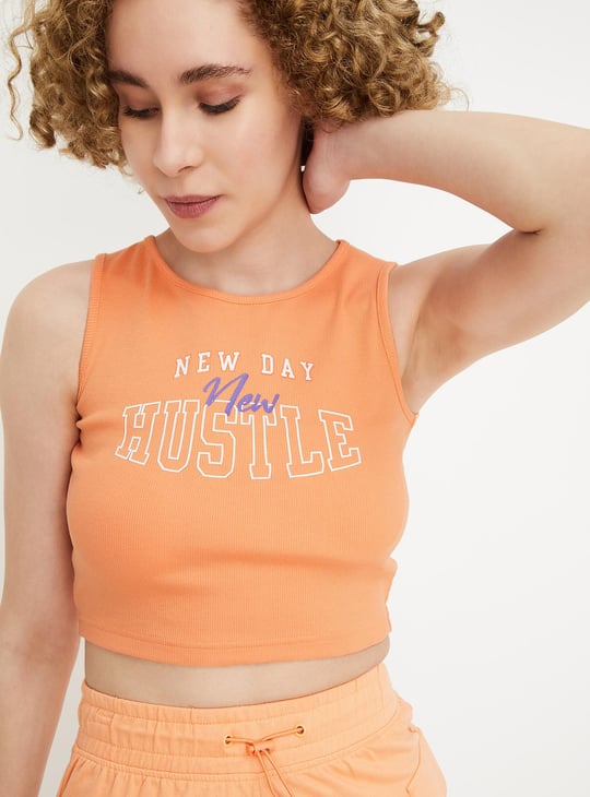 Women Printed Crop Tank Top