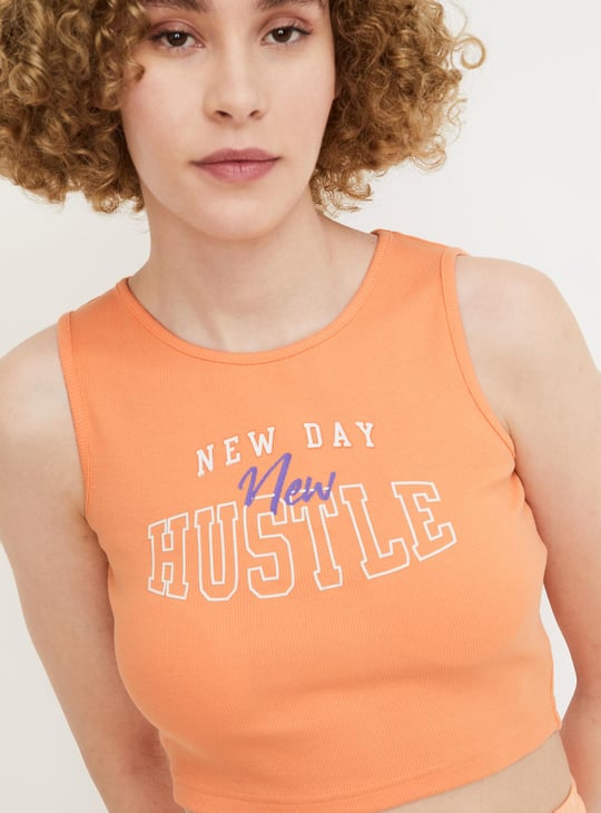 Women Printed Crop Tank Top