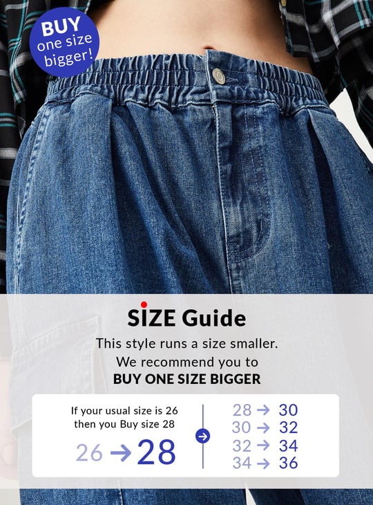 Women Parachute Fit Washed Cargo Jeans