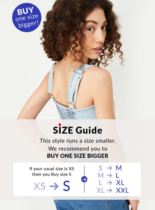 Women Pintuck Denim Bralette Top