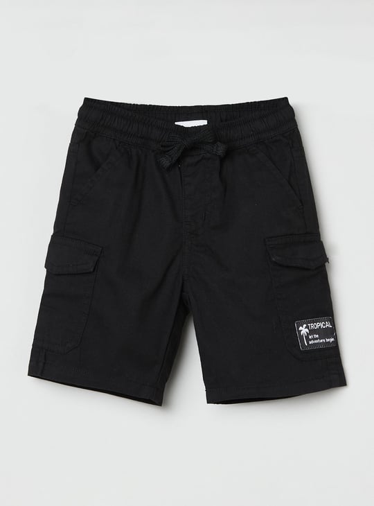 Boys Solid Cargo Shorts