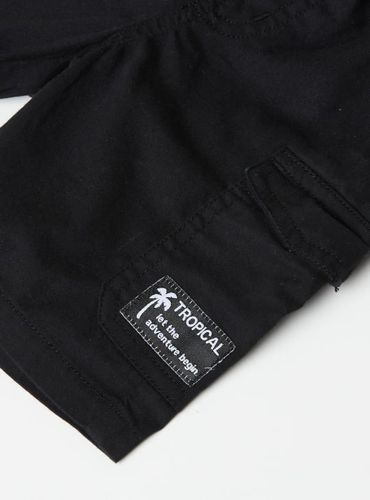 Boys Solid Cargo Shorts