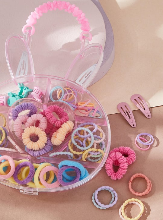 Girls Assorted Hair Accessories with Bunny-Shaped Box