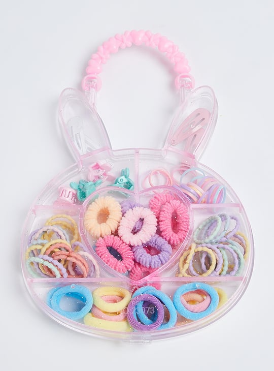 Girls Assorted Hair Accessories with Bunny-Shaped Box
