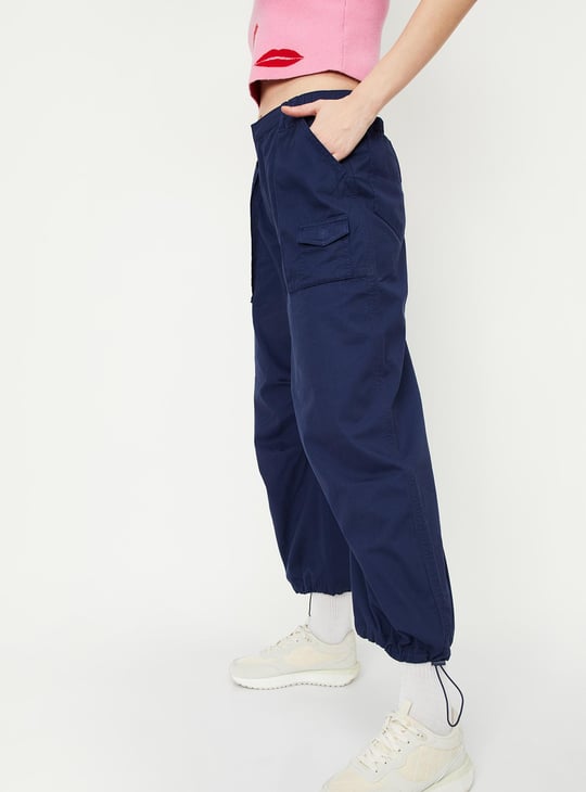 Women Solid Parachute Pants