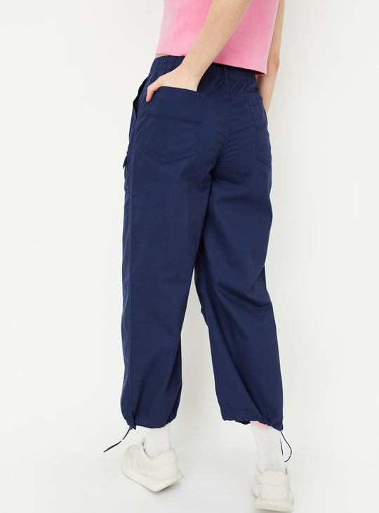 Women Solid Parachute Pants