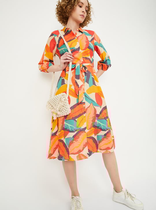 Women Printed Shirt Dress