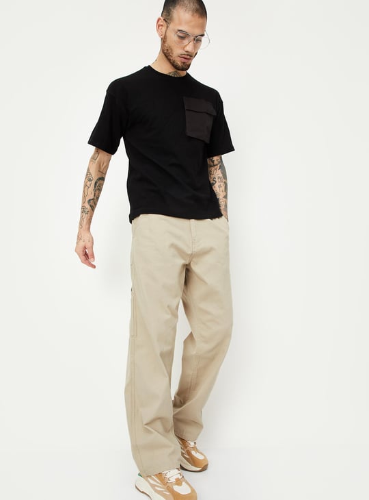 URB_N Men Relaxed Fit Solid Carpenter Trousers