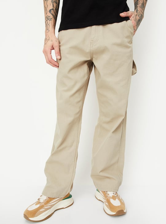URB_N Men Relaxed Fit Solid Carpenter Trousers