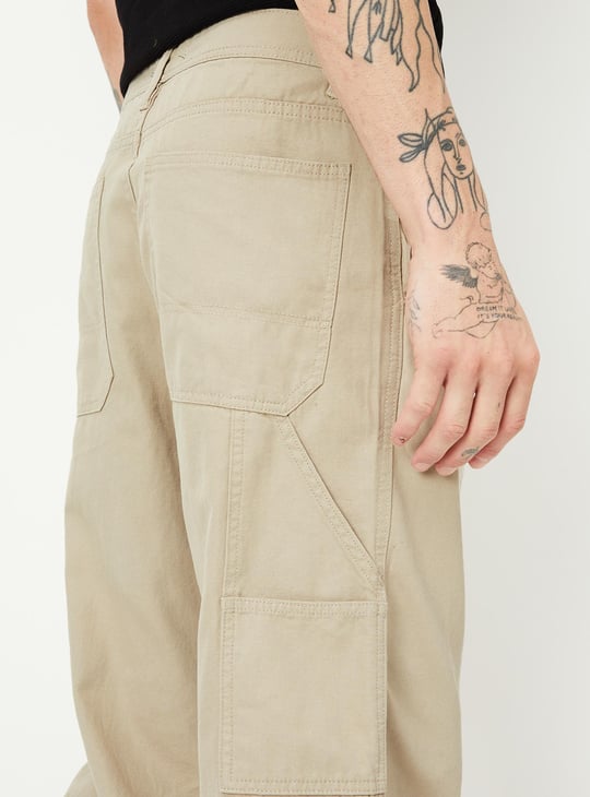 URB_N Men Relaxed Fit Solid Carpenter Trousers