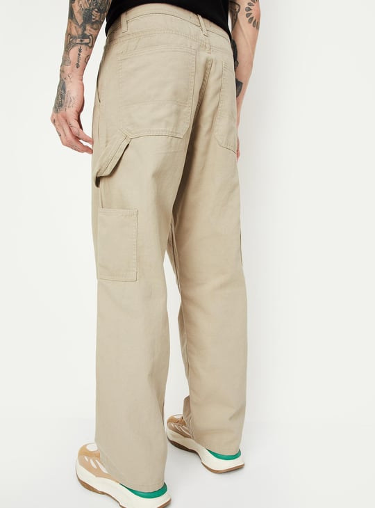 URB_N Men Relaxed Fit Solid Carpenter Trousers