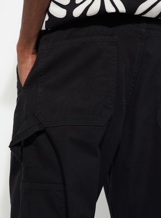 URB_N Men Relaxed Fit Solid Carpenter Trousers