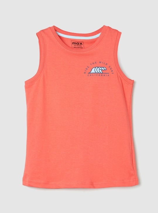 Boys Solid Sleeveless T-shirt