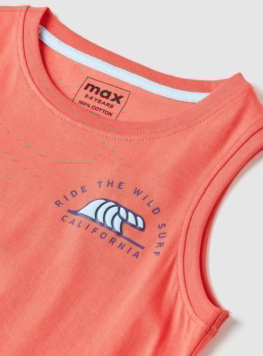 Boys Solid Sleeveless T-shirt