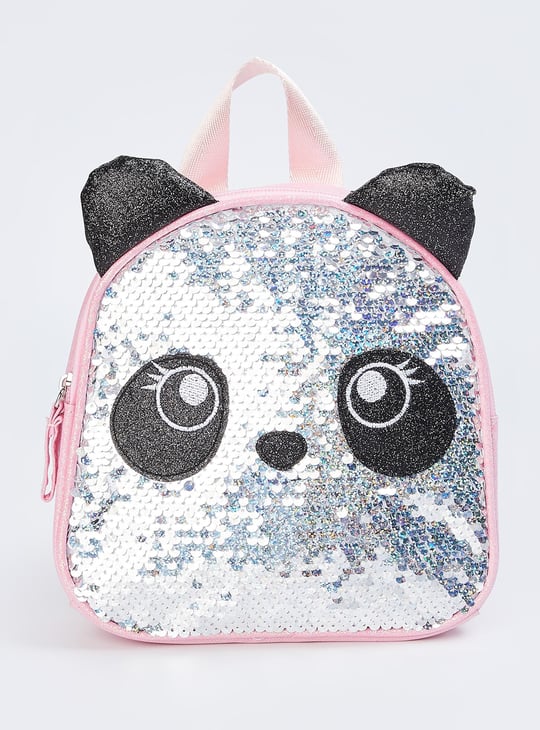 Kids Sequinned Backpack Silver Polyester