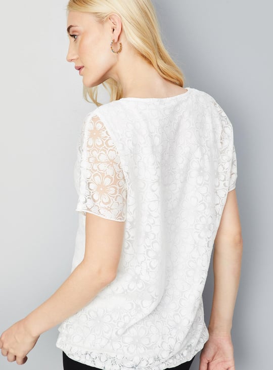 Women Floral Knit Top