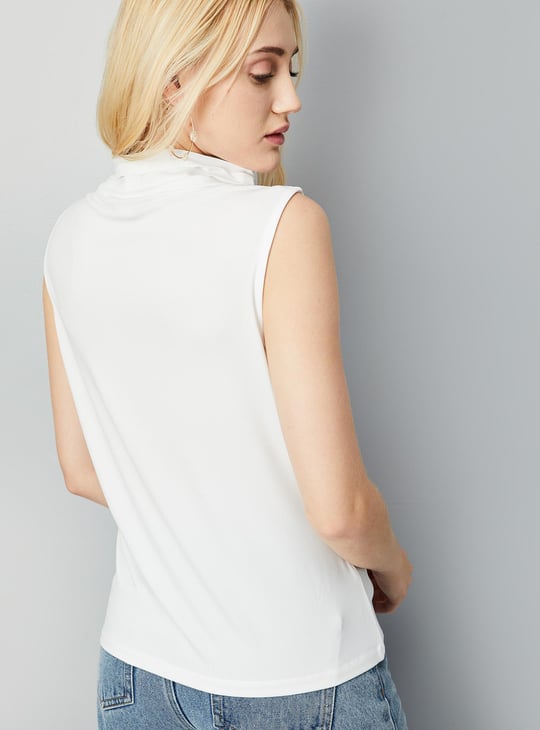 Women Solid Cowl Neck Top