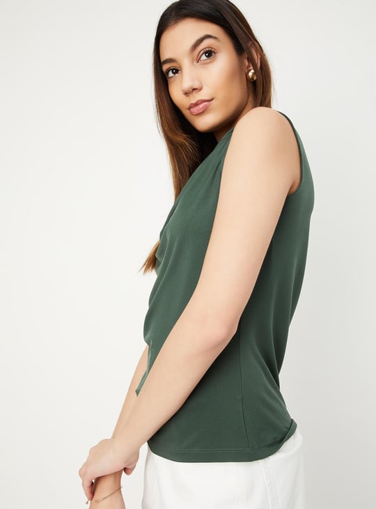 Women Solid Cowl Neck Top