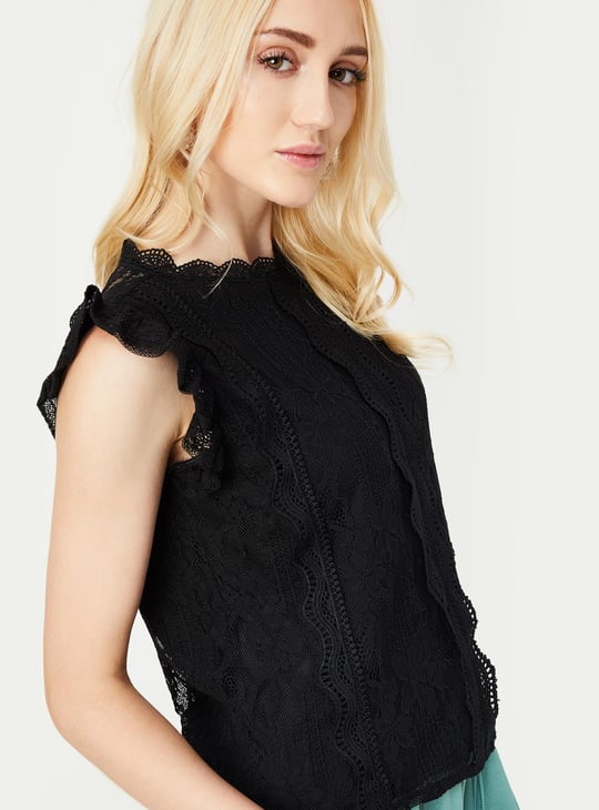 Women Floral Lace Top
