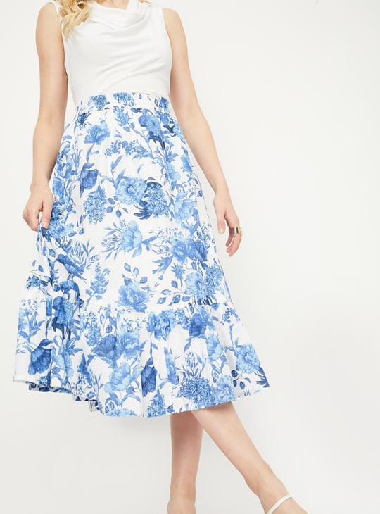 Women Floral Printed Midi Skirt