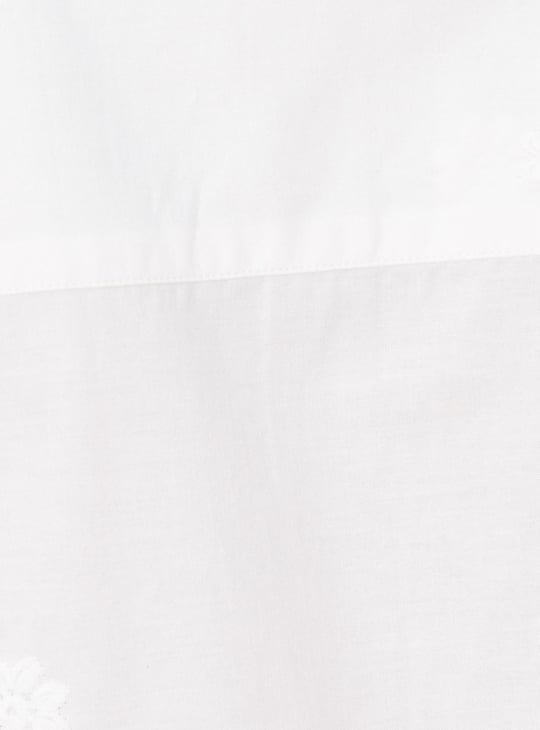 Women Embroidered Blouse with Schiffl Hem