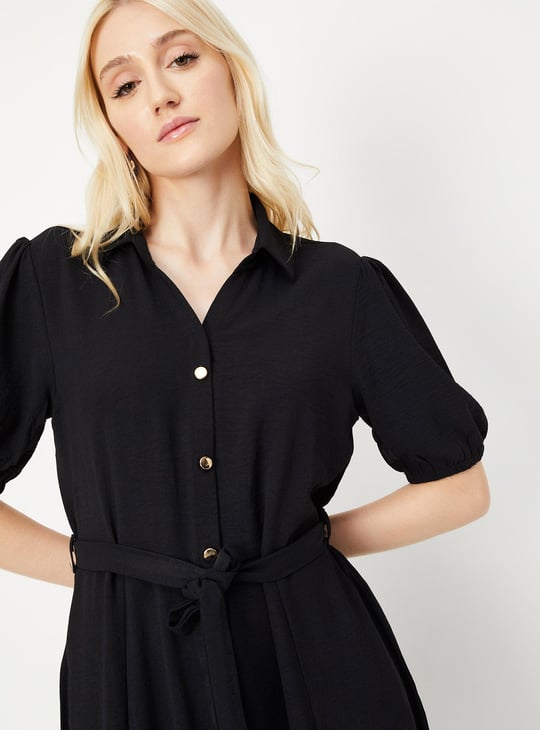 Women Solid Shirt Dress