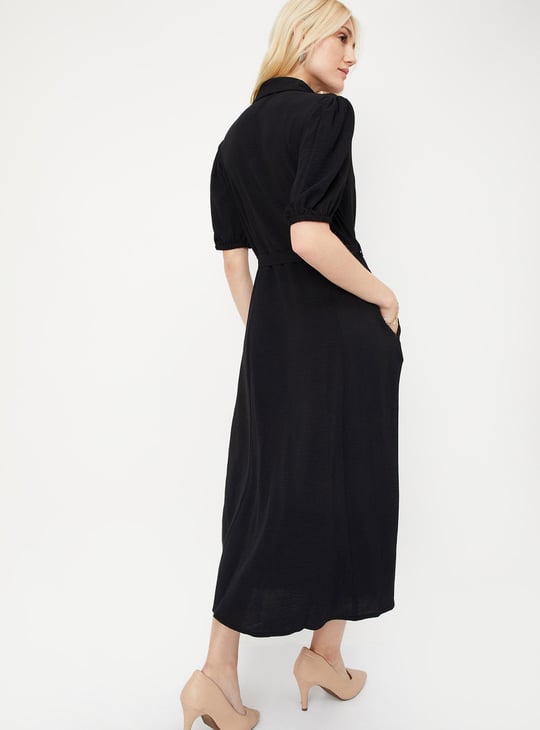 Women Solid Shirt Dress