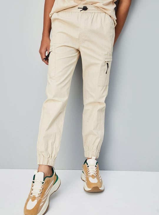 Boys Solid Cargo Joggers