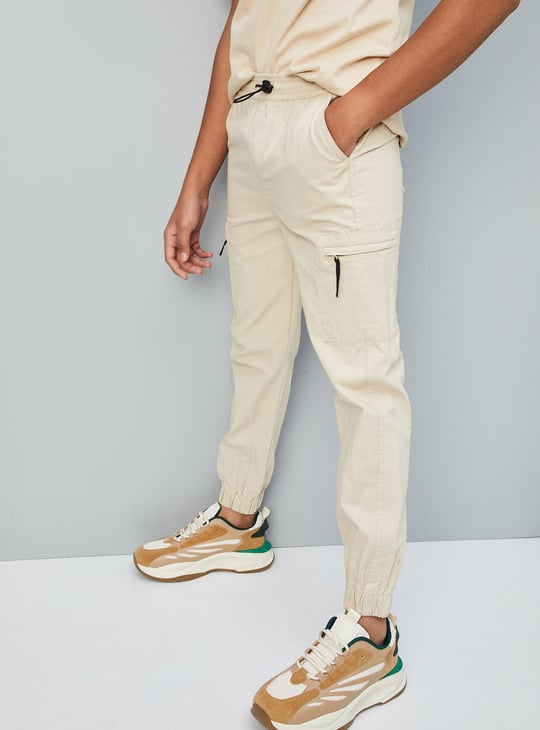Boys Solid Cargo Joggers