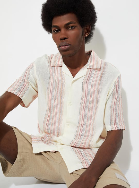 URB_N Men Relaxed Fit Striped Resort Shirt
